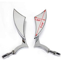 오토바이백미러 오토바이사이드미러 할리 레이서 초퍼 사이드 미러 용 맞춤형 블레이드 스타일 블랙크롬, 크롬 색상