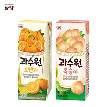 남양 과수원 190ml x 24팩(1box) 4종 택1/사과/복숭아/청포도/오렌지/혼합가능/무료배송, 혼합, 오렌지12팩+복숭아12팩