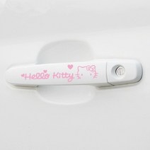 키티 캐릭터 차량스티커 인테리어스티커 소품스티커, 상품14)핑크키티  차량 도어스티커4세트