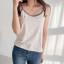 발열 배색 라인 스판 나시티