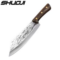 주방용칼 중식도 위조 본딩 나이프 일본어 풀 탱 핸들 수제 스틸 주방 요리사 슬라이싱 유틸리티 Santoku Cleaver, 없음