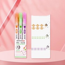 3/6PCS Curve Highlighter Pen Set Flare Marking Hand Account Quick-drying Writes Clearly Smoothly Sta, 01 Type A