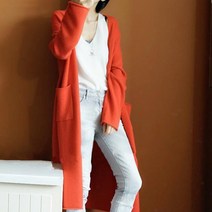 SAMARA 여성 롱가디건 니트가디건 기본 니트 롱 가디건