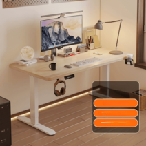 전동데스크 전동책상 기능성 리프트 학원 스탠딩 테이블 각도조절, 80X60X75, 밤색16mm테이블+화이트레그