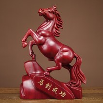 개업 공예 기념 나무 말 선물 승진 장식품 적토마 조각 조각상 집들이 축하 트로이 풍수 행운 홈 회사 흑마, BI.붉은꽃무늬배를조각하여-높이50cm