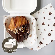 [소행섬] 펄프 도시락 전용 곰돌이 브라운 유산지, 2500매입