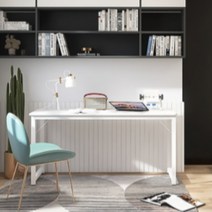 심플 강력 컴퓨터책상 프로그래머 재택 라운딩 오피스텔 원룸 공부방, 03. 월넛