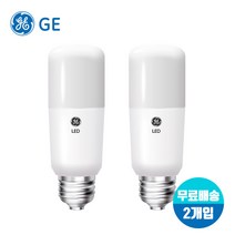 [무료배송]GE LED브라이트 스틱 전구 4.5W 9W 11W 14W E26 x 2개입 (에너지효율 1등급), 주광색(하얀빛), A4_스틱 전구 14W