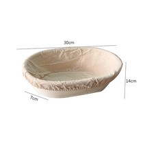 제빵발효기 가정용 식빵 타원형 등나무 빵 발효 바구니 그릇 휴대용 반죽 교정 Banneton 식품 저장 용기, 05 30x14x7cm