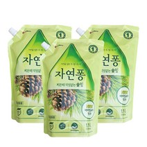 자연퐁 찌든때 걱정없는 솔잎 주방세제 리필형 1.1L, 3개