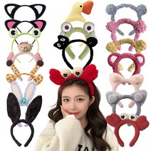 동물머리띠 인생네컷 웃긴 소품 생일 파티 체육대회 놀이공원 인싸머리띠, 1개, 동물3 고양이 화이트