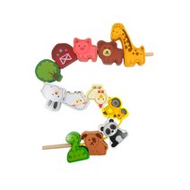 엄지교육 유아 끈꿰기 놀이 실꿰기 바늘꿰기 소근육발달 장난감 유아 교구 발달센터 유치원 어린이집 교재 교구 동물 블럭 블록 쌓기놀이