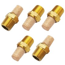 mxuteuk 5피스 0.6cm1/4인치 NPT 황동 공압 머플러 필터 소음 소음기 육각 소결 에어 라인 피팅 XYQ G 1 4, 1/4 NPT (5 pcs)