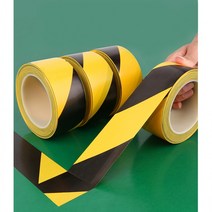 바닥 안전표시 PVC 타이거마크 테이프 검정노랑 줄무늬 마킹바닥테이프 공장테이프 구분테이프 안전테이프 바닥테입, 검정+노랑