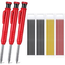 단단한 목수 연필 세트 목공 도구 기계 건설 마커 멀티 박스 리필 리드 스크라이버, [05] 3red pen 4refill
