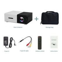 빔프로젝터 LEJIADA 핫 YG300 프로 LED 미니 프로젝터 1080P 풀 HD 지원 HDMI 호환 USB AV TF PS4 휴대용, 05 Black plus bag_01 EU 플러그