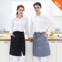 워크라인 바리스타 카페 심플 허리 앞치마(허리형), 블랙