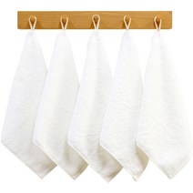 어메니티타올 40수 코마사 무형광 주방 고리수건 70g 5장 세트, 화이트