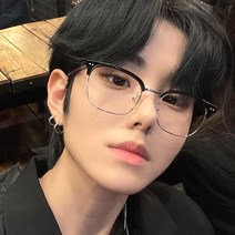 남자 여자 스퀘어 뿔테 사각라운드 청광차단 하금테 반뿔테 블루라이트 안경