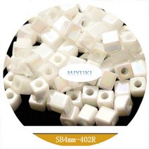 일본 미유키 SB 스퀘어 비즈 4mm 18 색 투명 실버린 컬러 시리즈 DIY, SB4MM-420R