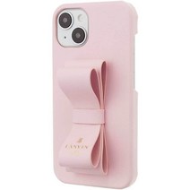 LANVIN en Bleu 랑방온 블루 iPhone 14 케이스 정규품 스탠드 링 첨부 리본 Slim Wrap Case Stand & Ring Ribbon, 사쿠라 핑크