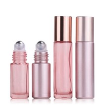 모든유통 롤온 공병 미니 롤러볼 로즈골드 향수 용기 5ml 10ml, 투명 로즈골드