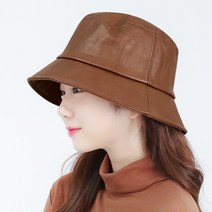 라핑 마루 레더 미니멀 벙거지 인조가죽 버킷햇 남녀공용
