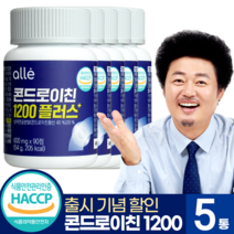 콘드로이친 1200 관절 알레 엔 식약처 인증 윤택 600mg x 90정, 5통