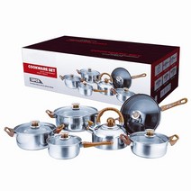 양수냄비 IH 인덕션 신혼냄비 스테인레스 냄비세트 12pcs, 주전자12PCS, 배색하다