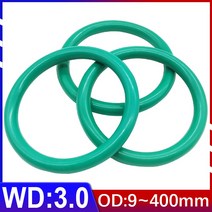 고무오링 250 300 C FKM 불소 고무 O-링 씰링 링 CS 와이어 직경 3mm OD 9mm-400mm 녹색 씰 개스킷 부식 방지 열, [126] OD 400mm  (1Pcs), [01] 3.0mm