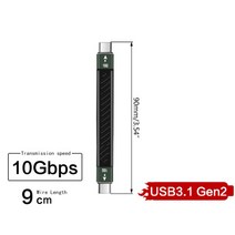 PD 60W Thunderbolt 3 케이블 인증 40Gbps Type C-C USB Fast USBC(Emark 포함), 검은색