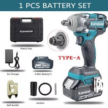 에어렌치 Kamolee-도구 DTW285 520N.m 고 토크 브러시리스 전기 임팩트 렌치 1/2 및 1/4 인치 마키타 18V 배터리와 호환 가능, 07 TYPE A Plastic Set_03 UK