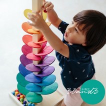 발도르프교구 무지개 몬데소리 원목 레인보우 감각발달성탄절장식 marbletree, (완제품72cm)볼16개(3.5cm6개+2cm10개)