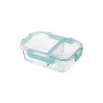 락앤락 2칸 유리 밀폐용기 직사각 860ml LLG457, 1개, 단품