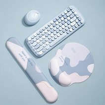 city sky 키보드+마우스 손목받침대세트 메모리폼 팜레스트, 밀크수딩 원형
