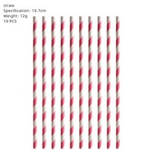 헬로 키티 핑크 테마 걸 생일 파티 종이컵 접시 식기 풍선 어린이 배경 베이비 샤워 용품, CHINA, Straw-10pcs