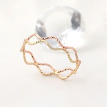 사강 주얼리 색다르게 예쁜 걸 14k 물결 커팅 여자 데일리 두줄 금 실 반지