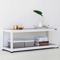 슈랙엣홈 무볼트 조립식앵글선반 2단 블랙 화이트 스탠드선반, 선반 2단 높이600 화이트/600x300 (WxD)