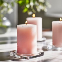 이케아 LUGNARE 룽나레 자스민 향초 3개입 기둥 양초, 핑크