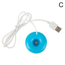 Mini Donut Negative Ion Humidifier USB Desktop Steam Diffuser Sprayer Round Household Air Purifier F, 02 Blue