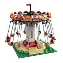 벽돌 호환 MOC-36035 10257 스윙 라이드 유원지 블록 롤러 코스터 피규어 소녀, 01 C4594  With motor