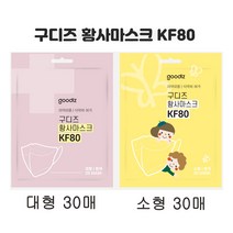 구디즈실드 KF80 흰색 (대형 소형) 새부리/개별포장/국산, 소형30매