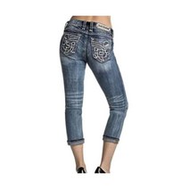809864 락리바이벌 여자 Ebba Easy 크롭 카프리 Bling 진 사이즈 29