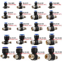 덕트 환기 후드 알루미늄 고속 공압 에어 커넥터 피팅 SL 4 6 8 10 12mm 나사 1/8 1/4 3/8 1/2 속도 조절 밸브 스로틀 밸브 20 개 50 개 100, 59.SL12-04 (1I2) - 50 PCS