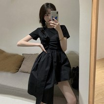 JINGHENG 러블리한원피스 라운드넥 루즈핏 러플948615522241