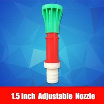 NuoNuoWell 헤비 듀티 캔버스 호스 농업 관개 정원 급수 벨트 고압 펌프 소방 호스 방폭, 1.5인치 노즐, 1개