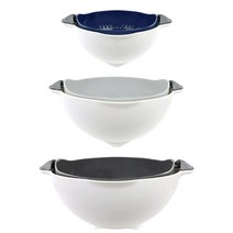 Tovolo Soak N 소쿠리 3개 세트 농산물 과일 베리 파스타 등을 거르고 세척할 수 있는 분리 믹싱 볼 포함 4125701165, Assorted