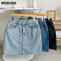 [모두다] [S~L/깔끔H라인핏] 아우라진 트리플 데님 H 미니 스커트