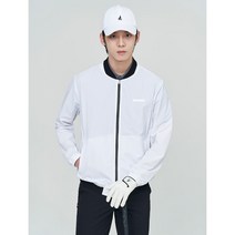 [빈폴골프] 남성 화이트 여름 솔리드 펀칭 블루종 (BJ2339B071)