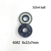 608 2RS 스틸 si3n4 Zro2 베어링 미니어처 Zz 롱보드 스케이트 볼 8x22x7mm, 09 608Z  Si3n4 16pcs